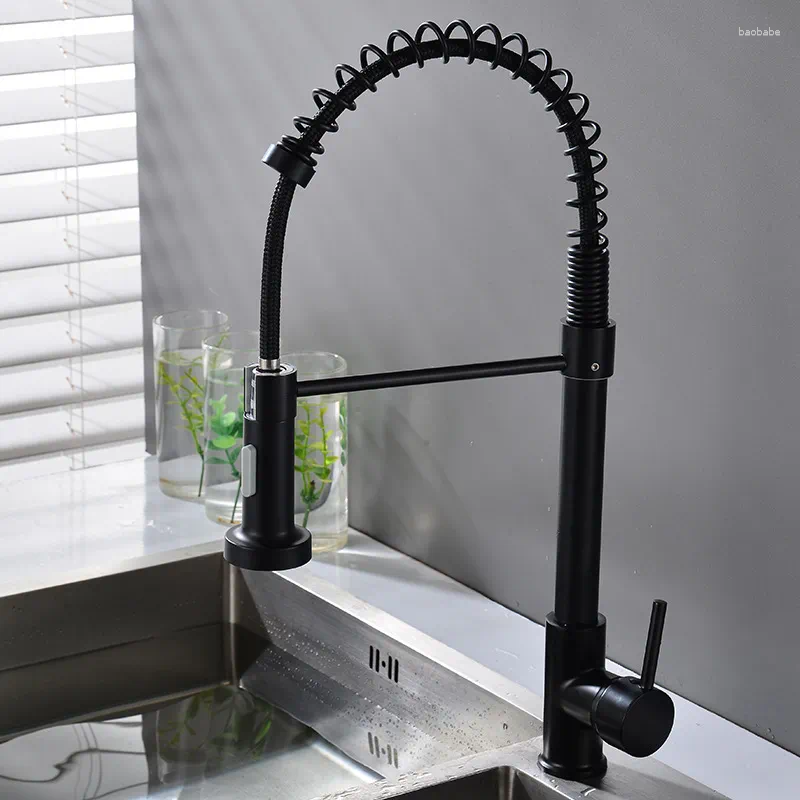 Kitchen Faucets Household Spring Pull Faucet Cold And Multifunctional Sink
