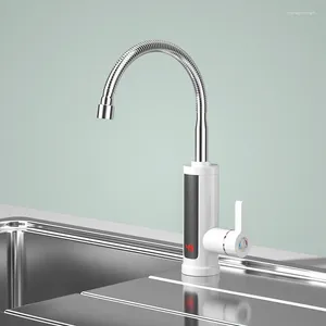 Keukenkranen Instant elektrische waterkraan Badkamer op het bad gemonteerde koude kraan Digitale temperatuurregeling Lekkagebescherming