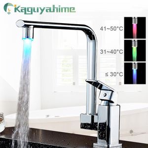 Robinets de cuisine Kaguyahime LED Accessoires de robinet d'eau Glow Buse de robinet colorée pour salle de bain Head Light 3 couleurs 7 Colors1