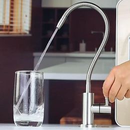 Küchenarmaturen KKTNSG 1/4 Zoll flexibler Trinkwasserhahn, Wasserreiniger, Wasserhahnfilter, 304 Edelstahl