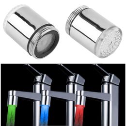 Robinets de cuisine robinet LED capteur de température lumière têtes de robinet d'eau RGB lueur douche flux salle de bains 3 changement de couleur livraison directe