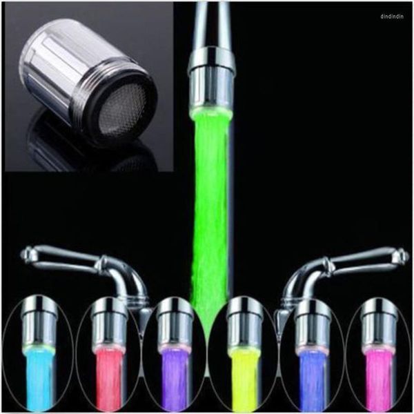 Grifos de cocina Grifo de agua LED Luz 7 Cambio de color Cascada Grifo de flujo de ducha Adaptador universal Accesorios de baño