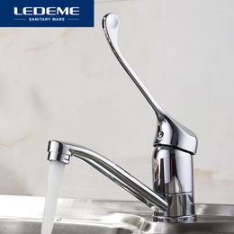 Keuken Kranen LEDEME Moderne Wastafel Kraan Mixer Koud En Kraan Enkele Water Torneira Cozinha Draaien 360 Graden L4579-2