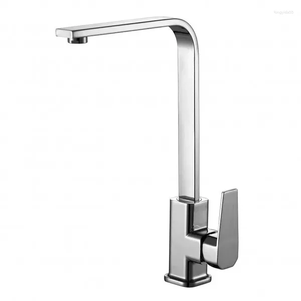 Robinets de cuisine ll tube plat carré froide et eau mélangée du robinet zinc bassin de salle de bain