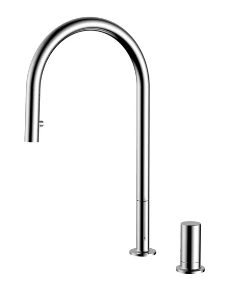 Robinets de cuisine de luxe en laiton de qualité supérieure, robinet d'évier extractible, Design moderne, eau froide, 2 trous, 1 poignée, noir chromé