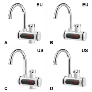 Robinets de cuisine mélangeur chauffe-eau électrique 360 degrés rotatif écran LED robinet d'évier 220V/110V 3000W robinet entrée inférieure prise ue