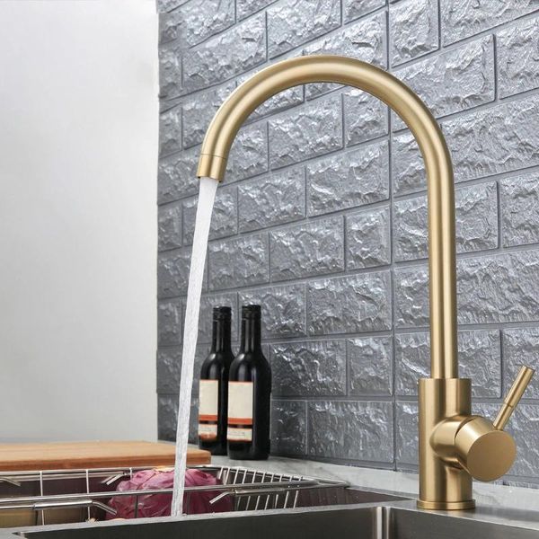 Grifos de cocina Modern Gold Gold Freget Baño Cuenca de baño Montada de agua fría Montada de agua Lavato 304 STEE INOXIDAJE