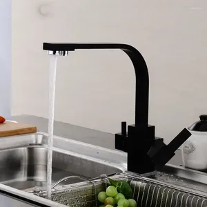 Keukenkranen multifunctionele zwarte bekken kraan Drinkwater kranen koude mixer kraan antiek geborsteld puur