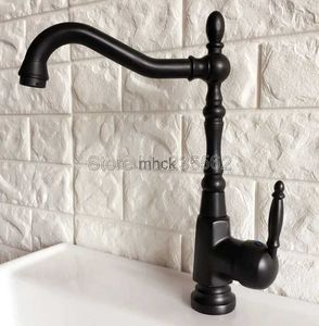 Grifos de cocina Latón frotado con aceite Montaje en cubierta Baño Grifo de cocina Monomando Lavabo Fregadero Grifos mezcladores de agua fría y caliente Grifos Lnf384 240130