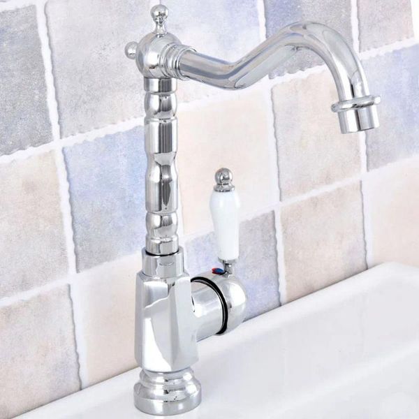 Robinets de cuisine en laiton chromé en laiton 360 sperme pivotante pour lavabo de salle de bain Fauce de salle de bain Cold and Water Mixer Taps dnfc6