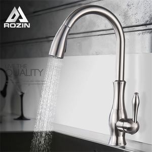 Keukenkranen rozin geborsteld nikkelkraan trek eruit mixer tap single handle stream spuiter spout koud water 221109