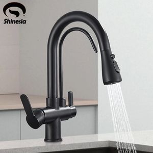 Robinets de cuisine Shinesia robinet purifié 360 degrés Rotation Purification pont monté eau filtrée évier mitigeur froid 231030