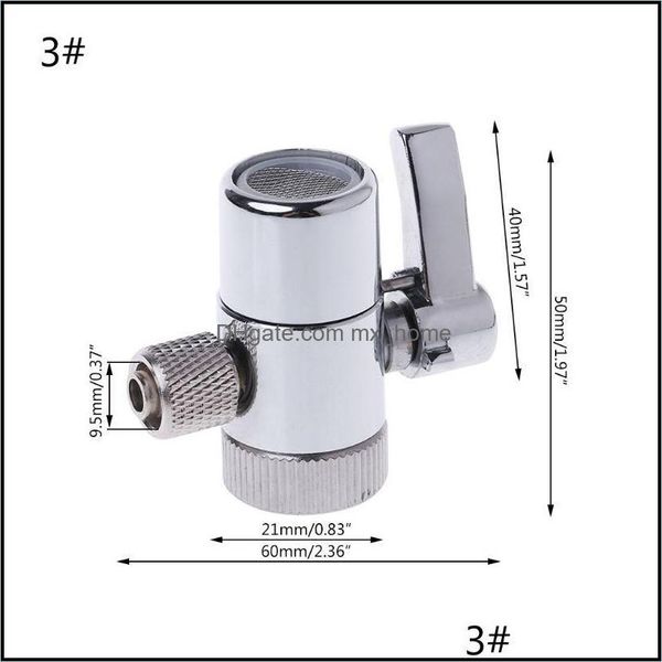 Robinets de cuisine Douches comme maison Robinets de cuisine de jardin Filtre à eau Inverseur de robinet Système Vae Ro 1 / 4or 2.5 / 8or 3 / 8or Connecteur de tube Purif