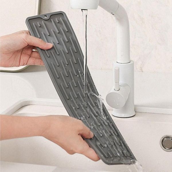 Grifos de cocina, aislamiento térmico contra salpicaduras, accesorios de baño antideslizantes, estera receptora de agua, Protector de encimera, grifo, almohadilla para escurrir el fregadero