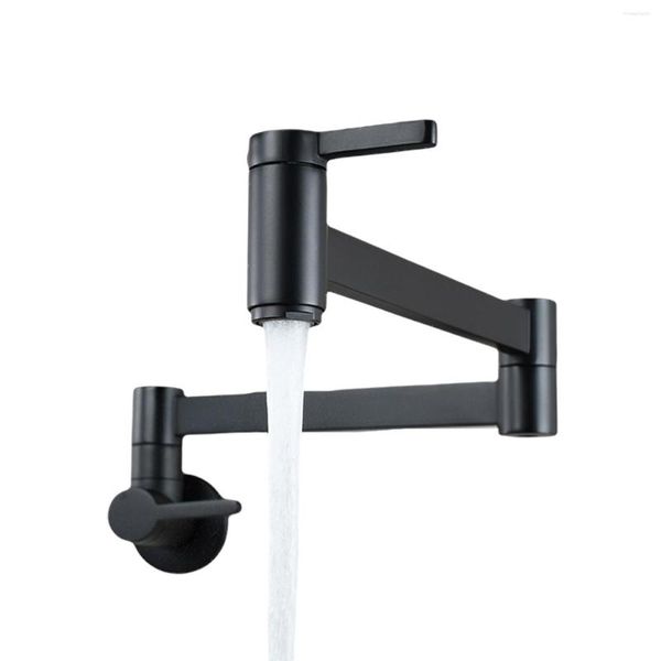 Grifos de cocina Caño Brazo plegable Grifo Fregadero Moderno Lavabo Grifo A prueba de salpicaduras Fácil de instalar Relleno de olla Baño Doble interruptor Montaje en pared