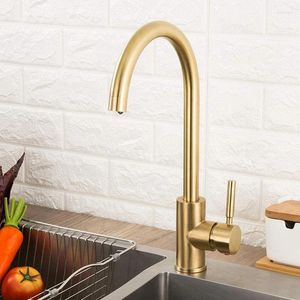 Robinets de cuisine robinets en acier inoxydable à 360 degrés rotation de rotation du robinet d'or