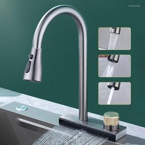 Robinets de cuisine robinet en acier inoxydable cascade lave-vaisselle évier accessoires et eau peut tourner robinet multifonction