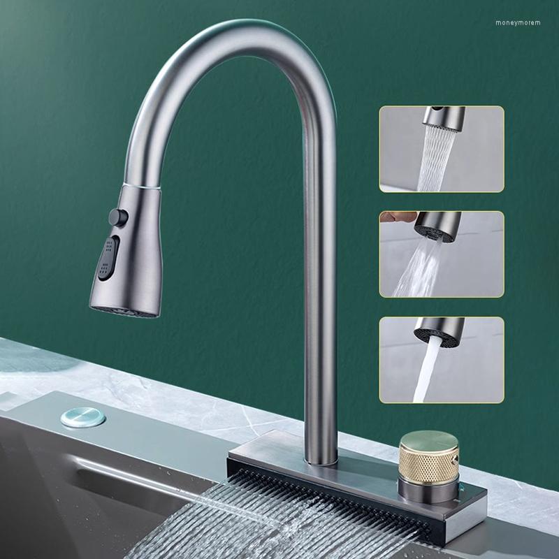 SteelGo Waterfall Kitchen Faucet, Rotatable Multi-function Sink Accessory with Dishwasher Compatibility and Flow Control