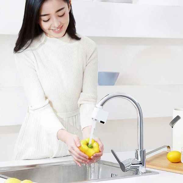 Grifos de cocina, grifo con Sensor inteligente de acero inoxidable, alimentado por batería, a prueba de derrames, para el hogar, baño, ahorro de agua, accesorios para grifos