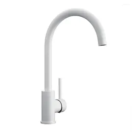 Robinets de cuisine vidrique en laiton blanc single handle de comptoir de comptoir bassin et robinet de lavabo à froid