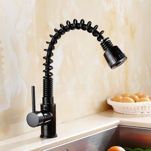 Grifos de cocina Vidric Faucet Spring Style Pull Out And Down ORB Lavabo giratorio Lavabo Mezclador Vaso Grifo Spray