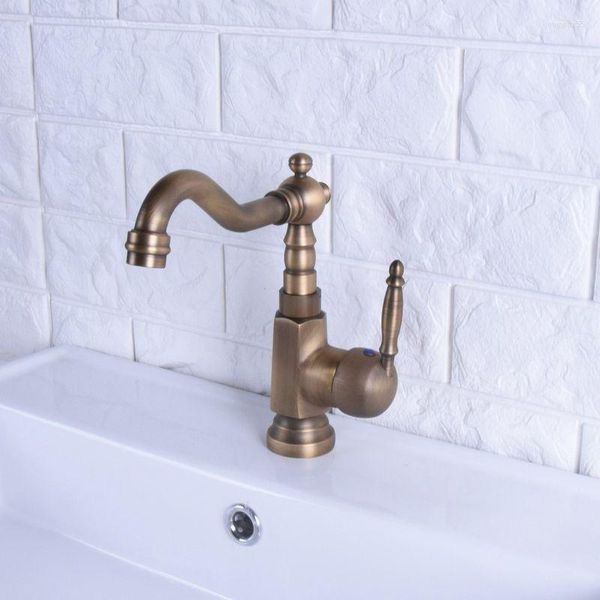 Robinets de cuisine Basin Vintage Bassin Robinet Spout Spout Spout Savel Salle de salle de bain Cold and Water Mixer Tap Uside Deck Mount de pont DSF116