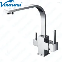 Keukenkranen Vouruna Luxe 3-weg driekwalerij Tri-Flow Sink Mixer kraan Drinkwaterfilter Tap