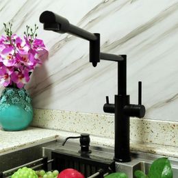 Keukenkranen Vouruna Mat Black 3 Ways Water Filter Tap Pot Vulrak Montage Triflow -kraan met drank