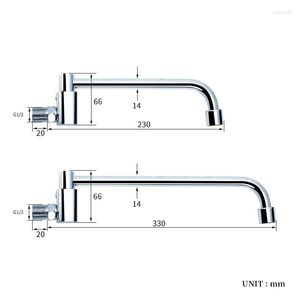 Robinets de cuisine Robinet mural Rotation à 180 degrés Remplisseur de pot Évier Swing Robinet d'eau froide simple Bec pivotant