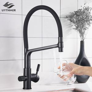 Grifos de cocina Filtro de agua Mezclador de doble caño Rotación de 360 grados Función de purificación Grifos 221203