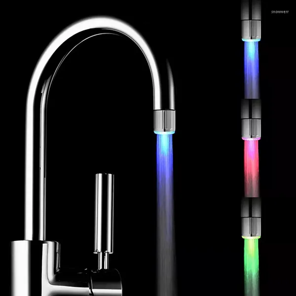 Grifos de cocina El agua brilla automáticamente 3 colores cambiantes Grifo de luz LED Control de temperatura Accesorios de baño