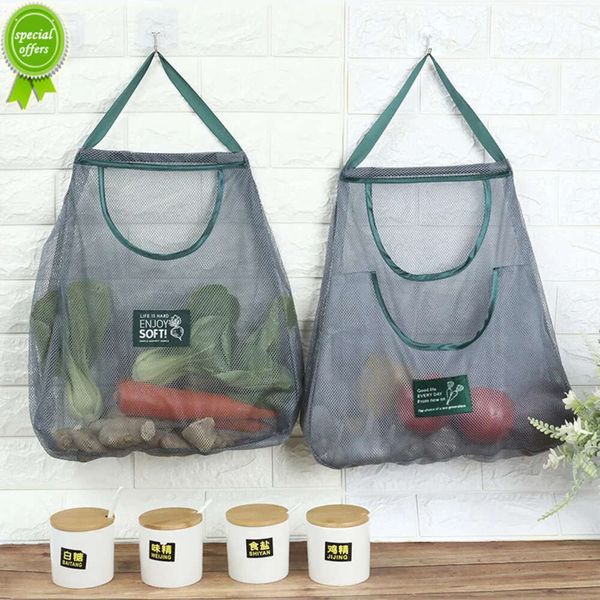 Bolsa de red de almacenamiento de frutas y verduras para cocina, bolsa de malla colgante reutilizable, bolsa de almacenamiento portátil para jengibre, ajo, patatas y cebollas