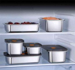 Cuisine Fruit Vegetable Food Boîte à lunch Préservation en acier inoxydable Réfrigérateur scellé Frozen Storage J2207071409916