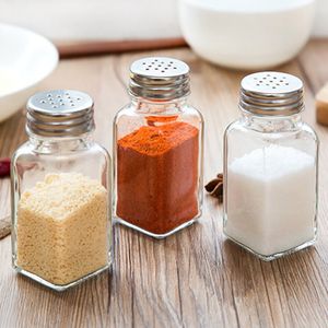 Kitchen Gadget Glass Spice Bottle Seasoning Box Pepper Bottle Kitchen Spice Storage Bottle Jars Salt Pepper Cumin Powder Box DBC VT1033