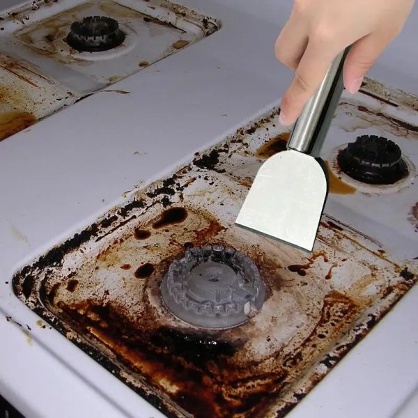 Estufa de gas de cocina limpieza de doble gama raspador limpieza de la cocina espátula cebro de cerámica de cerámica limpieza de la cocina de la cocina del vidrio