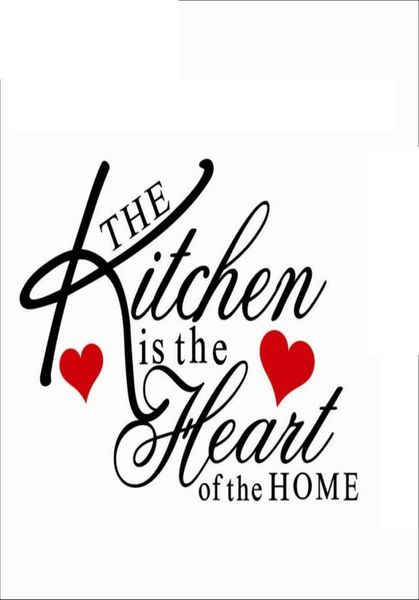 La cuisine est le cœur de la maison, autocollant mural amovible, citation 6628534