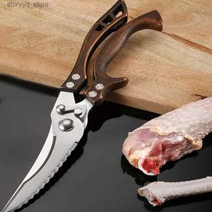 Cuchillos de cocina 1 unid Tijeras de cocina de acero inoxidable para trabajo pesado mejoradas Tijeras multiusos afiladas para huesos Carne de pollo Pescado Tijeras para barbacoa Q240226