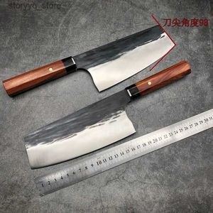 Keukenmessen Chinese Cleaver Handgesmede Keukenmessen Handgemaakte Professionele Groente Vlees Snijden Scherp en duurzaam Koksmes Q240226