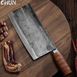 Couteaux de cuisine CHUN couteau de cuisine en acier inoxydable | Couteau de cuisine chinois forgé, motif de marteau fait à la main, couteaux à découper et à double usage Q240226