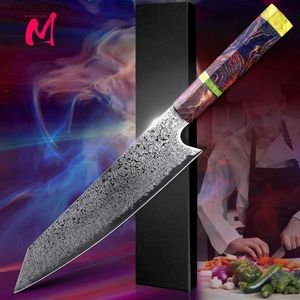 Couteaux de cuisine couteau damas 8 pouces Style japonais VG10 67 couches manche ergonomique en acier inoxydable Q240227
