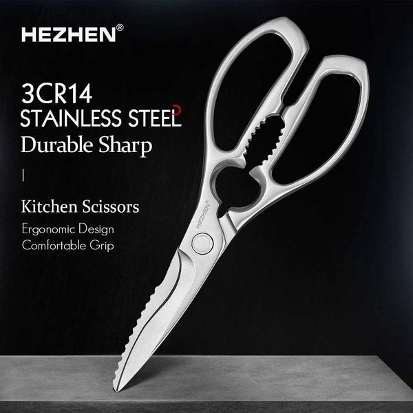 Cuchillos de cocina HEZHEN Tijeras de cocina Tijeras de nuez Hueso de pollo Raspado Escamas de pescado Tijeras de cocina multifuncionales Herramientas Q240226