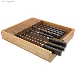 Couteaux de cuisine KNIFEdock grand bambou dans tiroir couteau repose couteau bloc accessoires de cuisine Q240226