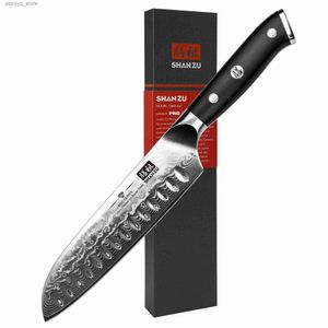 Couteaux de cuisine SHAN ZU Santoku couteau japonais à haute teneur en carbone VG10 67 couches, couteau de cuisine damas en acier inoxydable, couteau Gyuto G10 manche boîte cadeau Q240226