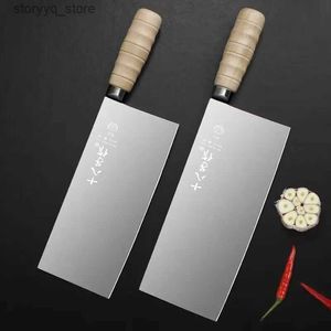 Couteaux de cuisine Couteau couperet Shibazi couteaux de cuisine en acier inoxydable couteau de chef chinois à trancher tranchant de 8/9 pouces pour couper les légumes et la viande Q240226