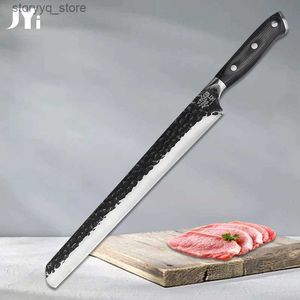 Cuchillos de cocina Cuchillos de cocina de acero inoxidable Chef Sushi Sashimi Jamón Rebanado Cuchillo de corte Cuchillo de fruta de pan forjado hecho a mano Q240226