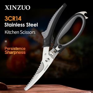 Couteaux de cuisine XINZUO 3CR14 ciseaux en acier inoxydable amovibles poulet fruits de mer poisson ciseaux de coupe cuisson 231213