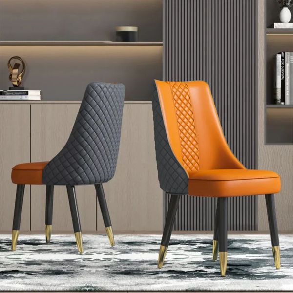 Cuisine chaises de salle à manger de luxe nordique en cuir nordique tabouret arrière du bureau de salle à manger moderne