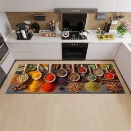 Alfombra de cocina Dormitorio personalizado Alfombra antideslizante para pies Especias Entrada Felpudo Pasillo Hogar Sala de estar Piso Baño Puerta Decoración Alfombra HKD230901