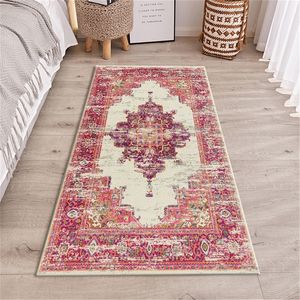 Tapis de cuisine rétro Style persan chevet Vintage Floral tapis ethnique bohême tapis lavable pour sol salle de bain paillasson 220301