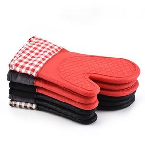 Manoplas para horno de cocina, herramientas para hornear de silicona de una pieza, guantes para microondas, manoplas para olla caliente para barbacoa, herramienta de cocina resistente al calor 122141